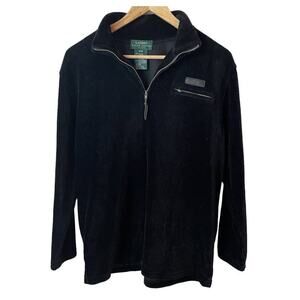 Lauren Ralph Lauren black ribbed velour 1/4 zip pullover